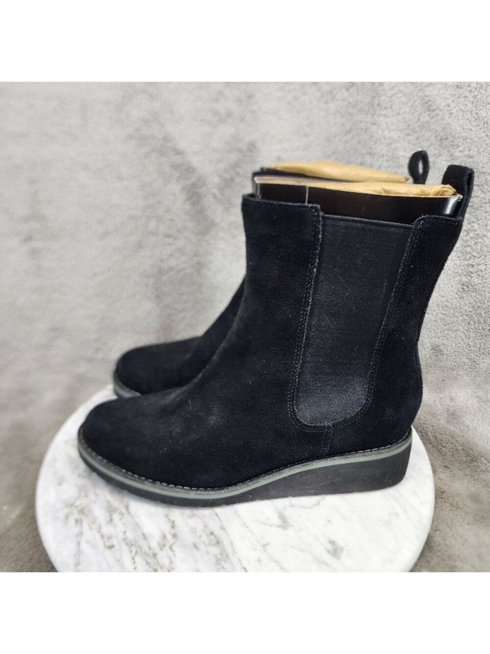 Cole Haan Shoes Womens Size 6 Black Suede Waterproof Chelsea Boots *Read*